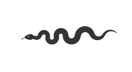 Naklejka premium Black snake silhouette isolated on white background representing wildlife