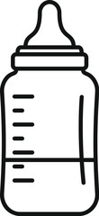 Baby bottle icon representing feeding, nutrition, and childcare, with milk and measuring scale