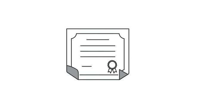 Certificate illustration formal document with seal for education and achievement - Powered by Adobe