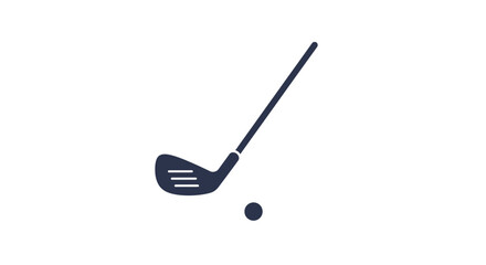 Golf club and ball icon illustration isolated on white background