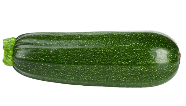 Fresh green zucchini isolated on transparent background vegetable imagery for healthy eating