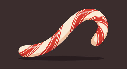 Obraz premium A classic striped candy cane bent into its signature shape.