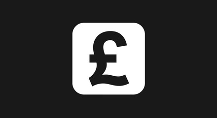 Pound sign icon on black background financial symbol for design use