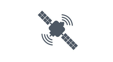 Satellite illustration on white background technology and communication