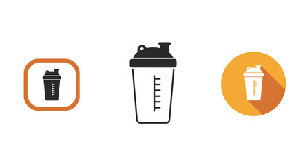 Shaker bottle illustrations isolated vector designs for fitness and nutrition
