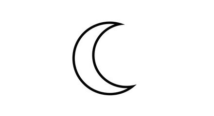 Obraz premium Simple crescent moon symbol isolated on white background for various uses