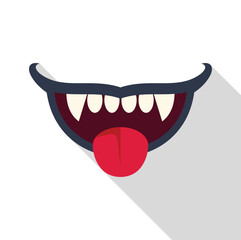 Cartoon vampire mouth showing tongue and teeth, ideal for halloween projects