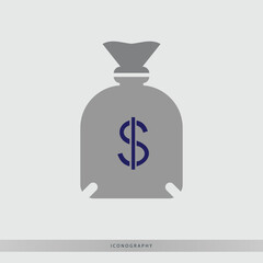 Secure your financial future with this bold moneybag icon, symbolizing wealth accumulation and investment success for your modern business materials