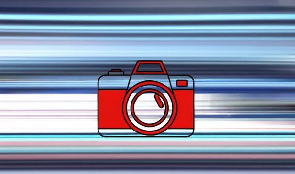 Dynamic Camera Icon Animation with Motion Blur Effect.