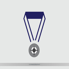 Achievement medal icon for games and sports, awards and honors, or ranking systems featuring a modern design and symbolic representation