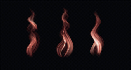 Magic, colorful smoke. Vector realistic steam effect.