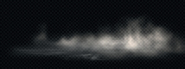 Realistic smoke and steam border. Vector background.