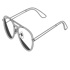 Vector art of line art of aviator sunglasses, a classic and stylish accessory perfect for fashion, summer, and travel themes