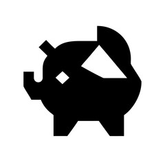 Vector art of piggy bank icon represents savings, finance, or investment concept for banking, money management, or financial planning