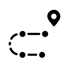 Vector art of route destination icon symbol of direction, navigation, path, travel, journey, location, map, pointer, sign, and tourism