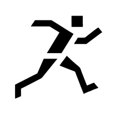 Vector art of running man icon symbolizes speed, motion, and activity represents a person in action, conveying energy and movement
