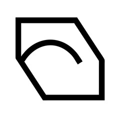 Vector art of this is a simple abstract icon of a camera lens aperture, perfect for use in photography or videography related designs
