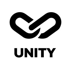 Vector art of unity icon symbol of connection, partnership, and collaboration represents strength, teamwork, and shared goals in a simple design