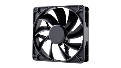 Square black computer fan