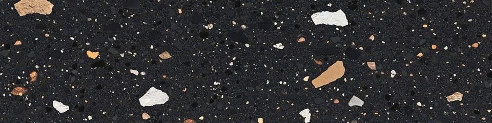 Fototapeta premium Elegant Black Terrazzo Design with Colorful Mosaic Stones for Unique Granite Textured Background
