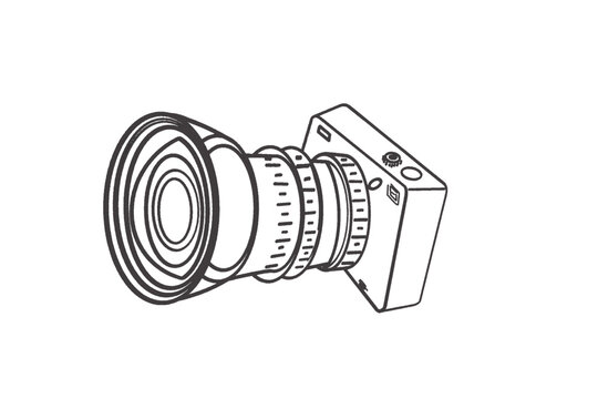 Fototapeta hand drawn vector illustration of a camera