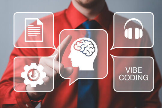 Vibe coding and artificial intelligence concept for business and technology innovation solutions - Powered by Adobe