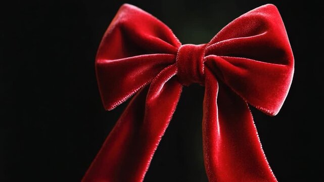 Simple red bow isolated on a dark background