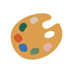 Colorful Artist Palette Vector Illustration with Paint Dabs.  Ideal for illustrating art themes, painting, and design concepts.