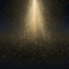 Golden Glittering Stardust Shower with Bright Light Beam - AI Generated Artwork