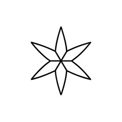 Obraz premium Simple six pointed star illustration on transparent background