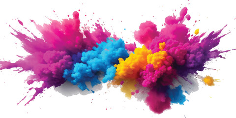 Abstract Purple and Pink Watercolor Splash Design on a White Background