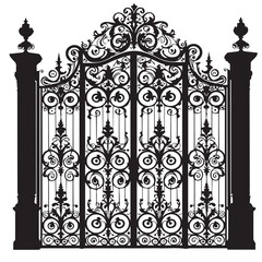 Obraz premium Elegant Victorian-Style Gate Silhouette