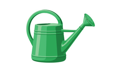 A simple green plastic watering can for garden use.