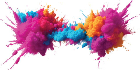 Abstract pink paint splatter with layered textures and artistic design elements