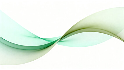 Abstract flowing green and white wave design