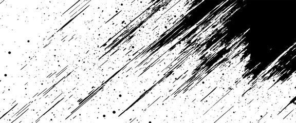 Vector brush grunge texture black scratches distressed background.