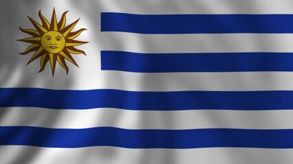 Waving uruguayan flag montage, a symbol of national pride - Powered by Adobe
