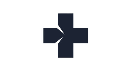 Obraz premium Abstract dark cross graphic design on white background conceptual symbol