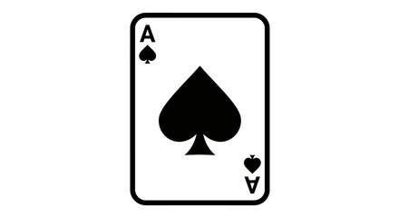 Ace of spades card isolated on white background for design elements
