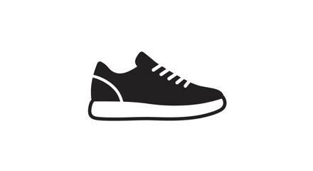 Black and white shoe icon illustration for fitness sport and design