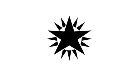 Obraz premium Black star burst symbol on white background design illustration