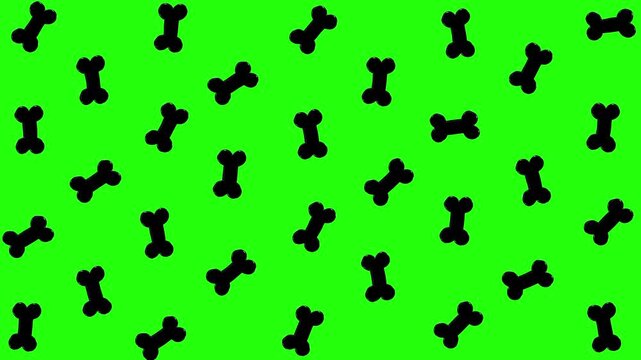 Bones seamless pattern with black bones on green background. Suitable for halloween designs, stationery, and fabric prints for spooky themes.