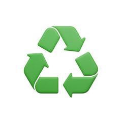 Obraz premium Green recycling symbol with three arrows on a icon isolated on white transparent background vector eps png jpg business people clipping path cutout 2025 2026 4k full hd poster banner label download