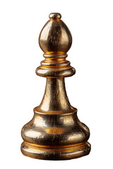 golden pawn chess piece without background.