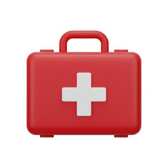 Obraz premium Red first aid kit with white cross symbol on icon isolated on white transparent background vector eps png jpg business people clipping path cutout 2025 2026 4k full hd poster banner label download