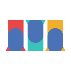 Abstract infographic design with vertical columns in bold colors. Ideal for comparison charts, data analysis, or visual storytelling.