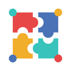 Creative puzzle piece infographic symbolizing teamwork, problem solving, and integration. Great for corporate and educational visuals.