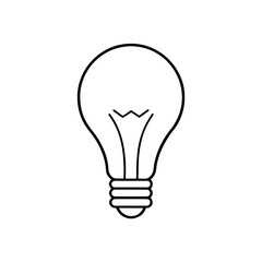 Outline drawing of a light bulb on transparent background