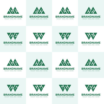 Letters MCE WCE MCG WCG CE CG Logo Set, suitable for any business