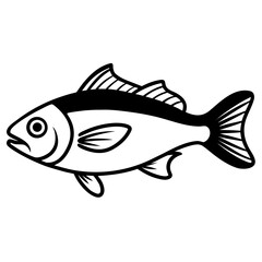 Smelt Fish Vector | Generative AI Linocut Silhouette Design